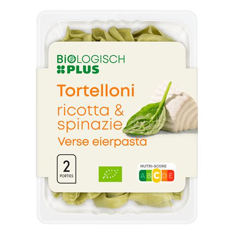 Biologisch PLUS Tortelloni Ricotta Spinazie Biologisch Per Blister 250 G