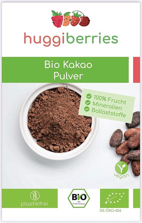 Huggiberries 500g Reines Bio Kakaopulver 100 Reiner Kakao Aus Afrika