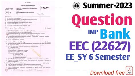 22627 Eec Question Bank Summer 2023 For Msbte Exam Tyee 6 Sem Eec 22627 Question Bank