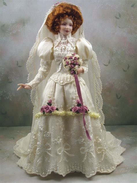 1 12th Scale Dollhouse Miniature Victorian Edwardian Porcelain Bride