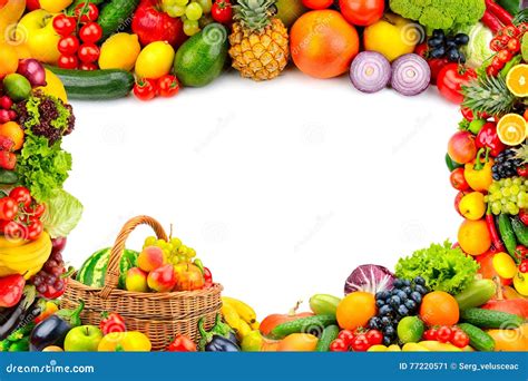 Frame Of Vegetables And Fruits Royalty Free Stock Photography