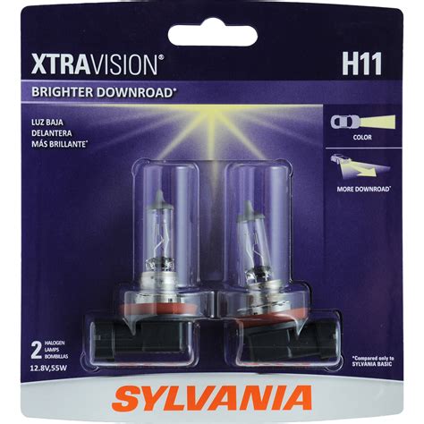 2-PK SYLVANIA H11 XtraVision Halogen Headlight Automotive Bulb ...