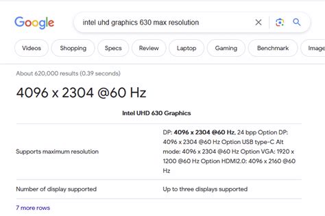 Intel Uhd Graphics 630 Specs Outlet