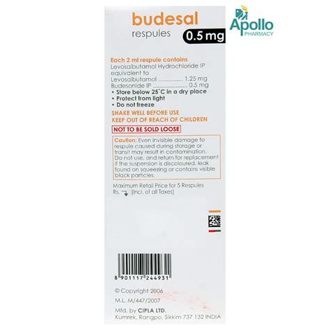 Budesal Mg Respules X Ml Price Uses Side Effects Composition