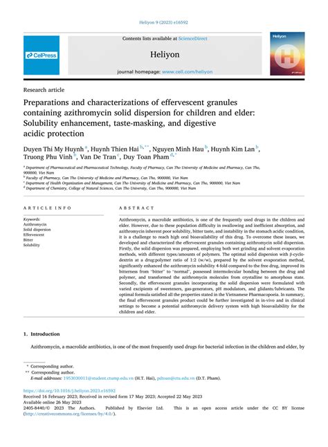 Pdf Preparations And Characterizations Of Effervescent Granules