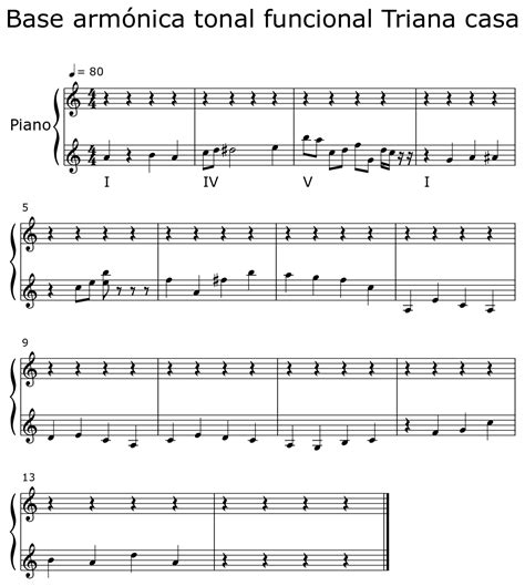 Base armónica tonal funcional Triana casa Sheet music for Piano