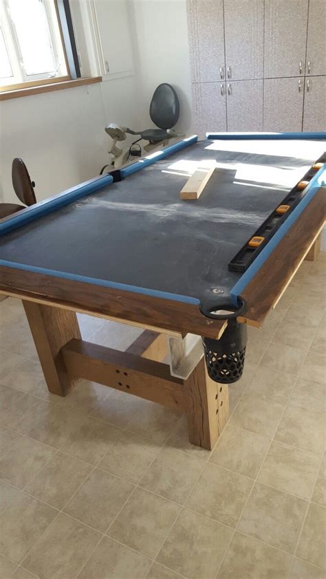 Homemade Oakslate Pooltable Unfinished Diy Pool Table Pool Table