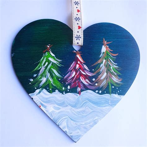 Hand Painted Wooden Heart