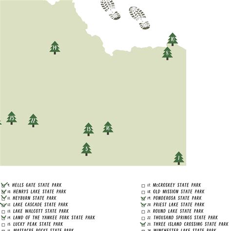 Idaho State Parks Map | Gift For Hiker | Idaho Map | Digital Print ...