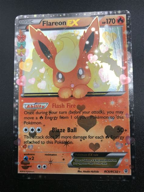 Flareon EX ULTRA RARE RC6 RC32 Pokemon XY Generations Radiant