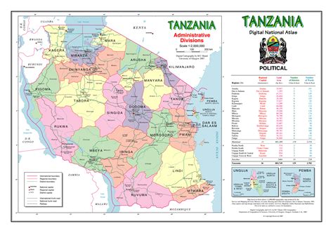 Large detailed administrative divisions map of Tanzania | Tanzania ...