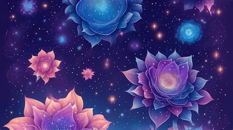 Premium Photo | A galaxy wallpaper with flowers and stars