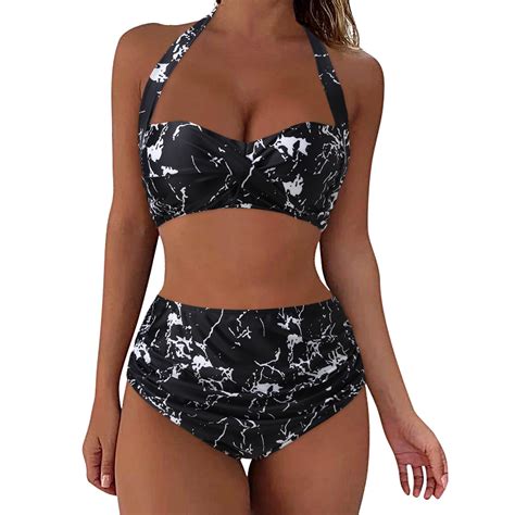 Gdreda Women Swimsuit Women High Waisted Bikini Sexy Push Up Two Piece