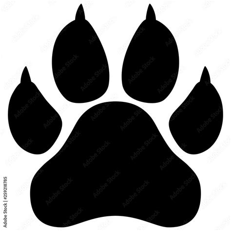 Wildcat Paw Print Vector Illustration Stock Vector Adobe Stock