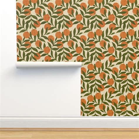 Orange grove - vintage Wallpaper | Spoonflower