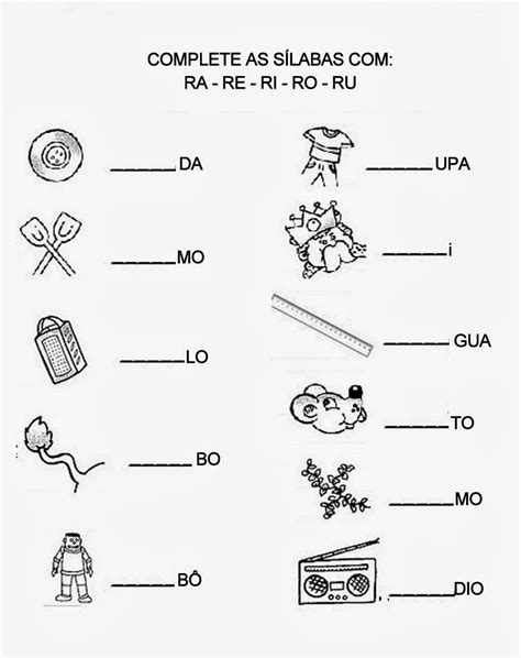 Resultado De Imagen Para Actividades Silabas Ra Re Ri Ro 657