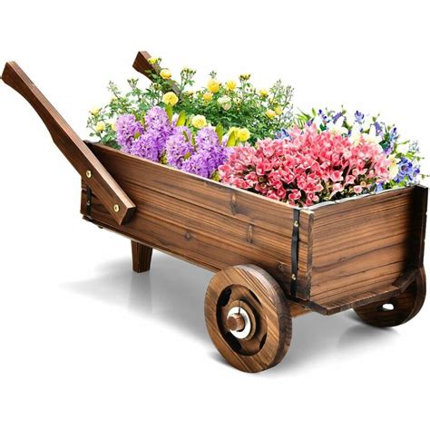 Goplus Blumenwagen Auf R Dern Pflanzwagen Mit Entw Sserungsl Cher