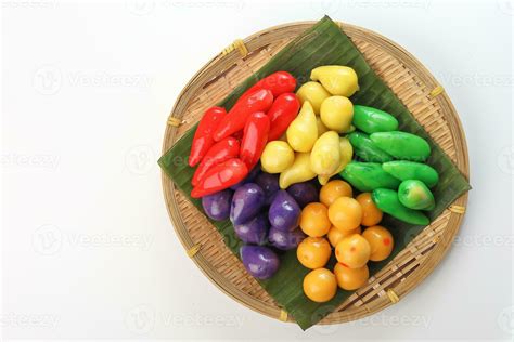 Colourful Luk Chup Look Choop Tadeonal Thai Desert Sweets Candy Creatve