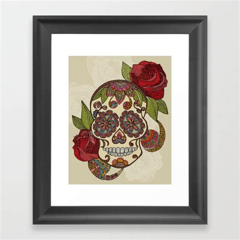 Sugar Skull Framed Art Print By Valentina Harper Society6