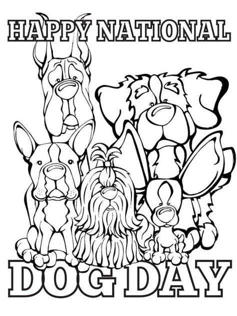 Happy National Dog Day Coloring Page