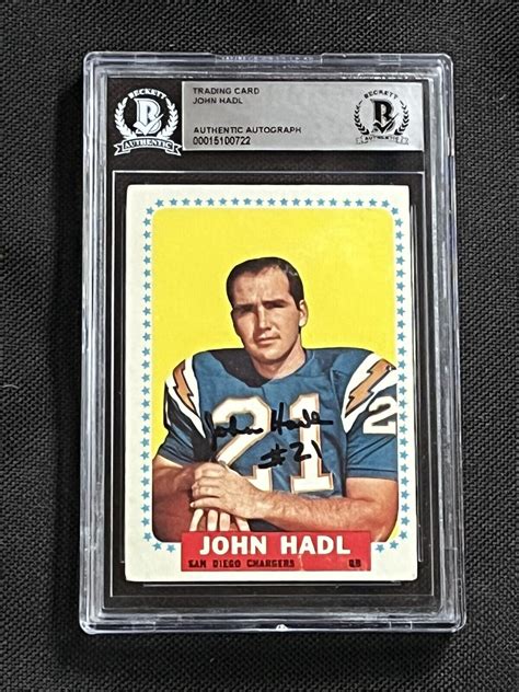 John Hadl Topps Rookie Signed Autographed Card Beckett Bas