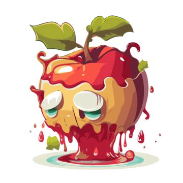 Apple Bobbing Vector, Sticker Clipart Cartoon Apple Splashed With ...