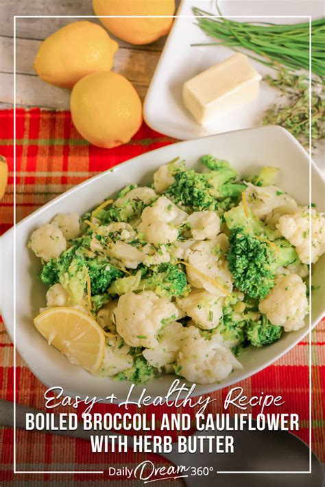 Boiled Broccoli And Cauliflower With Herb Butter Recipe