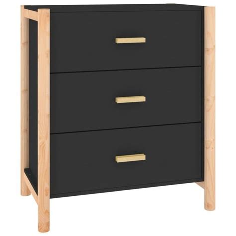 UNE Buffet Noir 62x38x70 cm Bois d ingénierie ESTINK Haute Qualité