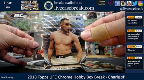 2018 Topps UFC Chrome Live Hobby Box Break Charles P YouTube