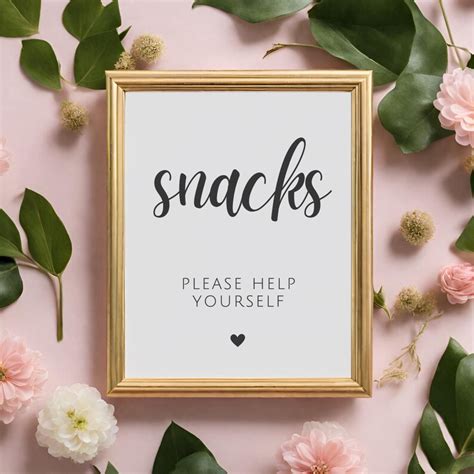 Snacks Sign Snack Bar Sign Wedding Food Bar Sign Grazing Table Sign