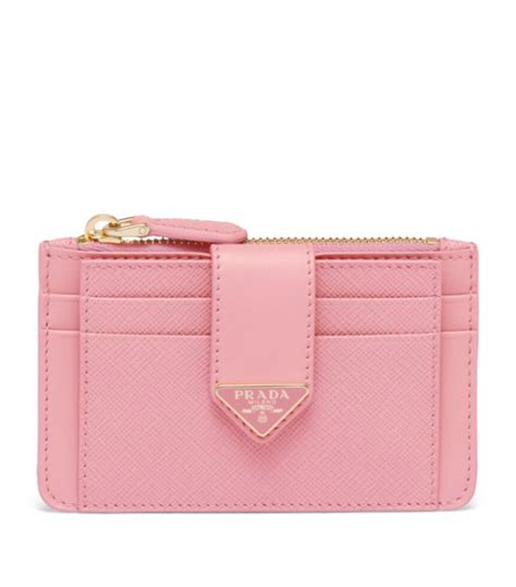 Womens Prada Pink Saffiano Leather Card Holder Harrods UK