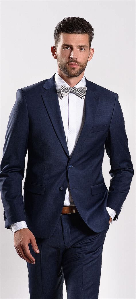 Dark Blue Slim Fit Patterned Suit Suits E Shop Uk