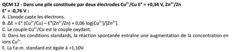 Qcm Ox Red Fem UE1 Chimie Tutorat Associatif Toulousain