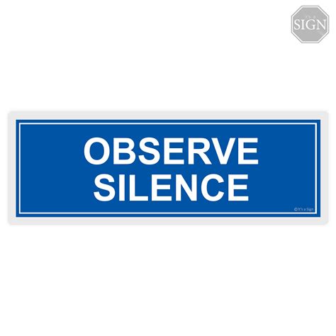 Observe Silence Sign Laminated Signage 4 X 11 Inches Lazada Ph