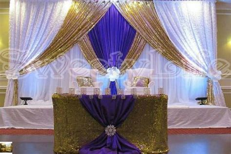 3m6m Royal Blue And Shiny Sequin Wedding Backdrop Wih Beautiful Swags