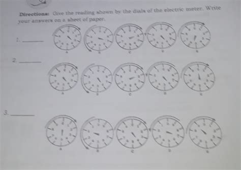 Solved Direetioas Give The Reading Shown By The Dials Of The Electric