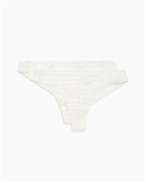 Two Pack Of ASV Recycled Bonded Mesh Brazilian Briefs With All Over