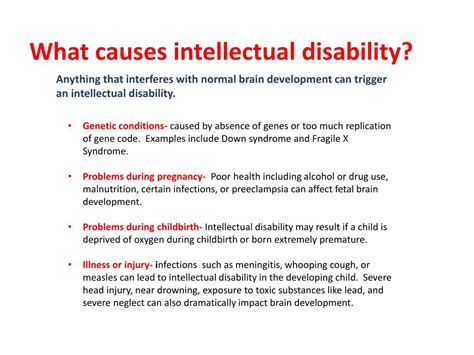 Ppt Common Causes Of Intellectual Disabilities Powerpoint