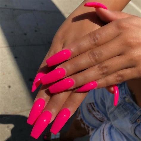 Bright Summer Acrylic Nails Bright Pink Nails Neon Nails Pretty