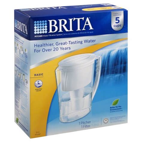 Brita Slim Water Filtration Pitcher White 5 C Kroger