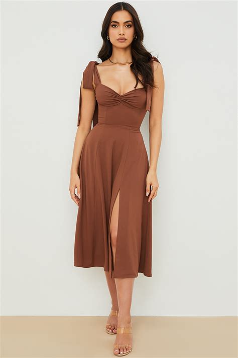 Clothing Midi Dresses Alicia Cocoa Midi Sundress Long Dress