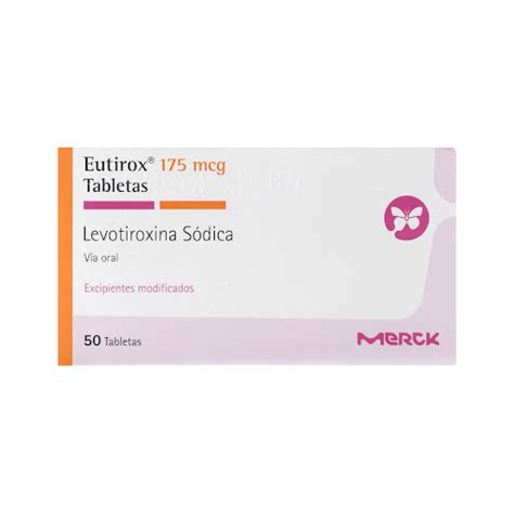 Eutirox Levotiroxina Sódica 175 Mcg Merck Caja X 50 Tabletas