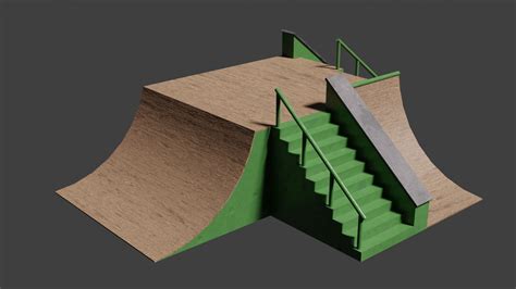 D Model Skate Ramp Vr Ar Low Poly Cgtrader