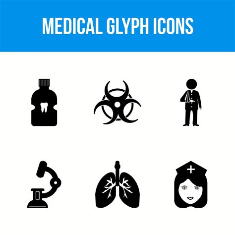 6 Medical Glyph Icons 1349113 Vector Art At Vecteezy