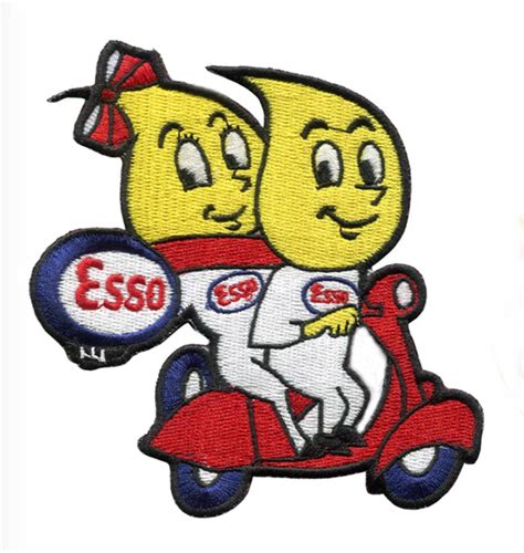 Vintage Style Esso Vespa Scooter Patch 10cm Smart Patches Embroidery And Label Llc