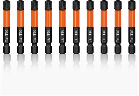 JINSHIBA T40 Impact Torx Bit Set Torx Bits Tamper Resistant Star Bits