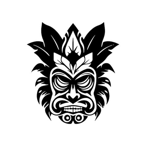 Premium Vector Wooden Tiki Mask Hand Drawn Illustration