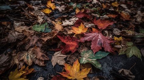 Fallen Blätter Auf Den Boden Ein Bild Von Gefallenen Blättern Bild