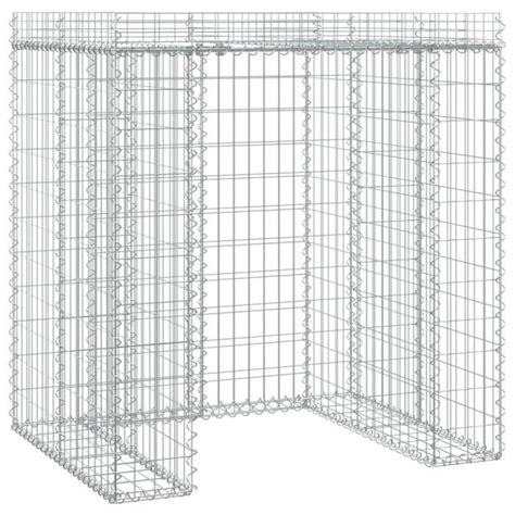 Mur de gabion pour poubelle VGEBY 110x91x120 cm Fer galvanisé