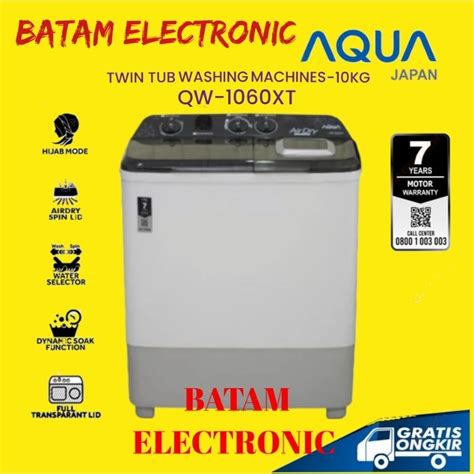 Jual MESIN CUCI AQUA 10 KG QW 1060XT QW 1060 2 TABUNG MANUAL HIJAB